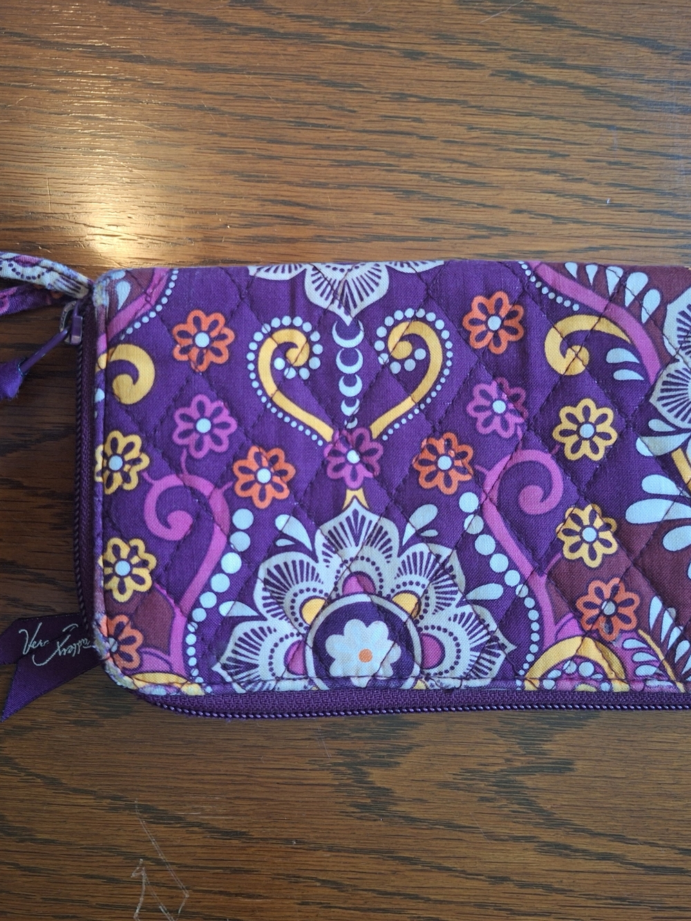 Vera Bradley Wristlet Wallet - Quilted Purple Floral - Picture 2 of 6